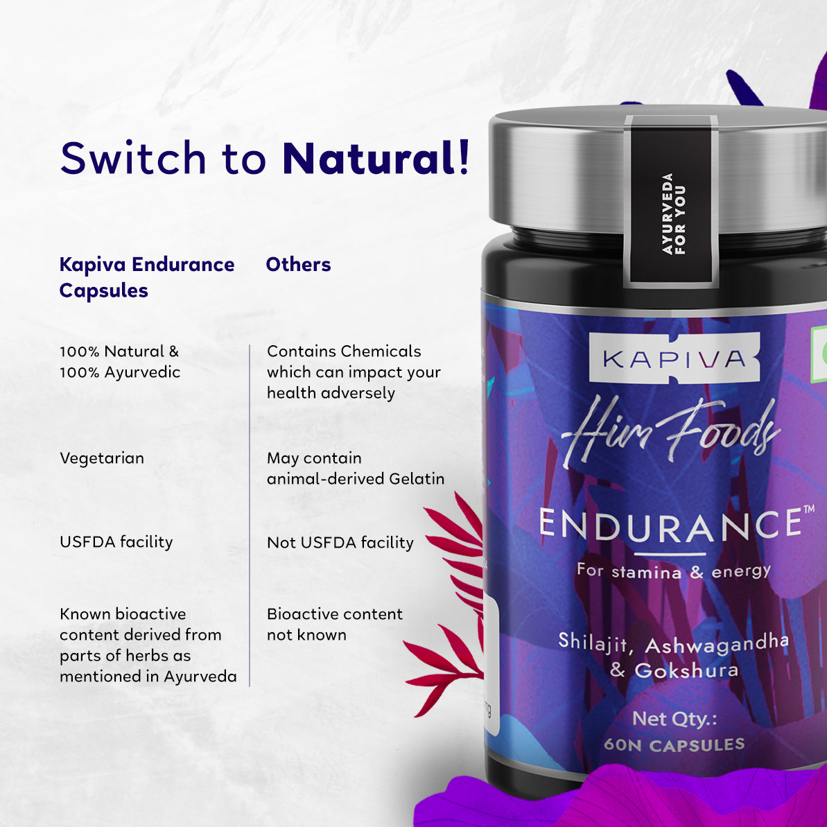 Kapiva Him Foods Endurance 60 Capsules