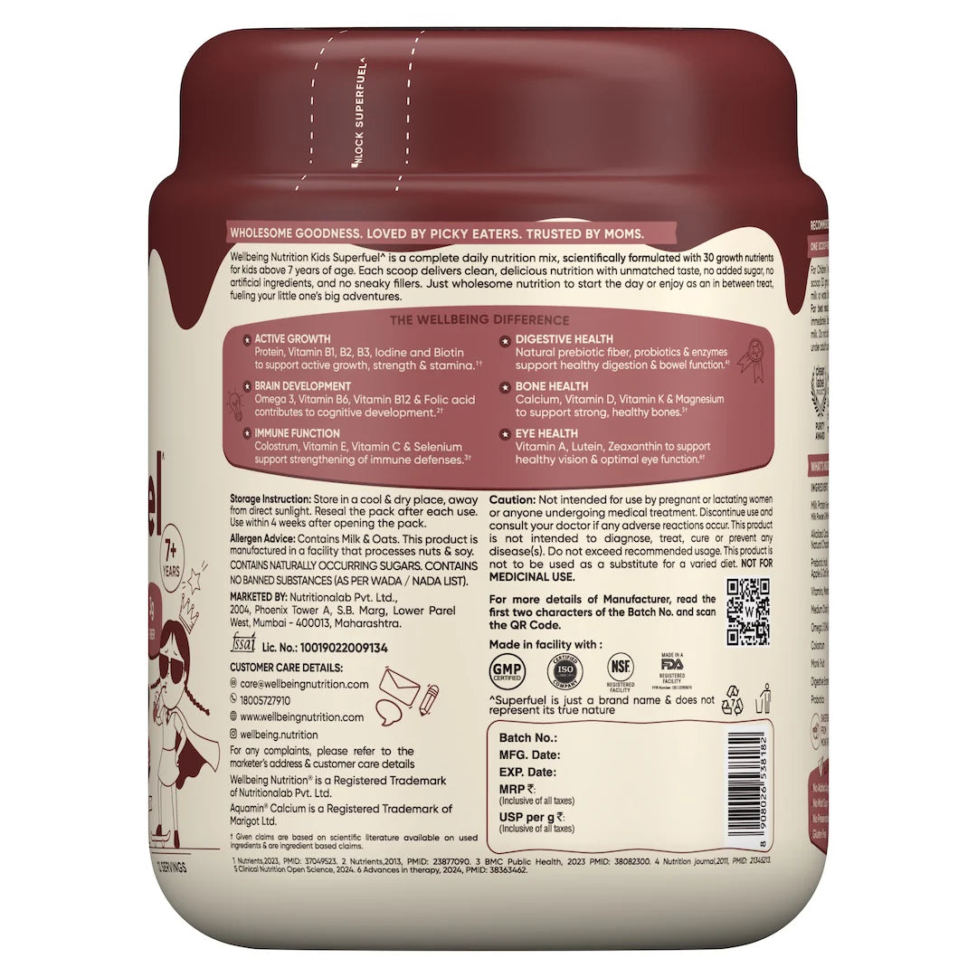 Wellbeing Kids Superfuel | Milk Chocolate | Nutrition Mix 400g - NutraC - Health &amp; Nutrition Store 