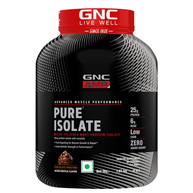 GNC AMP Pure Isolate Powder, Chocolate Frosting, 4.4 lb