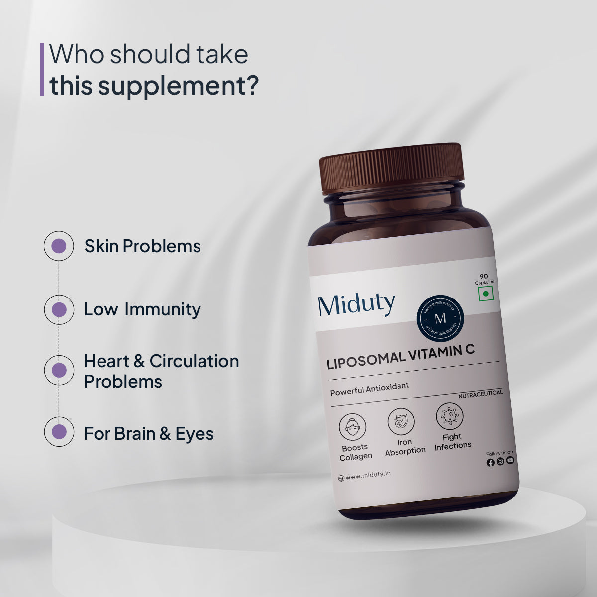 Miduty Liposomal Vitamin C 90 Capsules