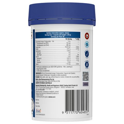 Swisse 4X Fish Oil Omega 3 60 Capsules