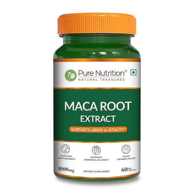 Pure Nutrition Maca Root Capsules- Veg for Energy, Stamina &amp; Hormonal Balance120 Capsules - NutraC - Health &amp; Nutrition Store 