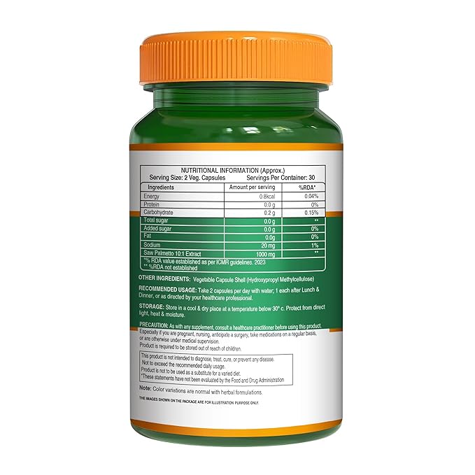 Pure nutrition Saw Palmetto Supplement 120 Veg Capsules | - NutraC - Health &amp; Nutrition Store 