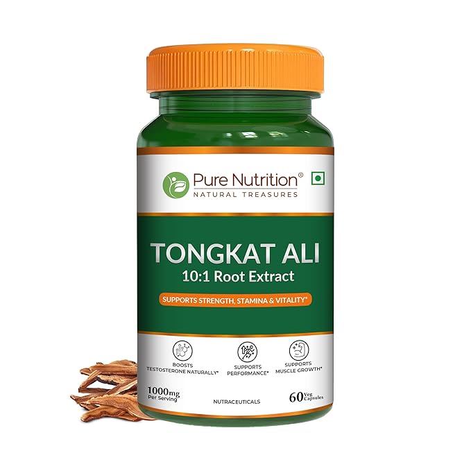 Pure Nutrition Tongkat Ali for Enhancing Vitality, Stamina &amp; Wellness 120 Capsules - NutraC - Health &amp; Nutrition Store 