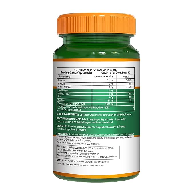 Pure Nutrition Tongkat Ali for Enhancing Vitality, Stamina &amp; Wellness 120 Capsules - NutraC - Health &amp; Nutrition Store 