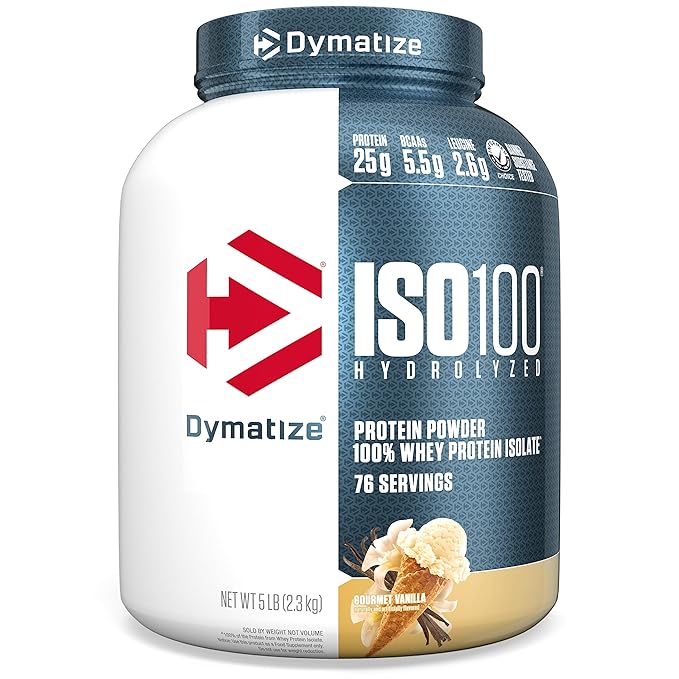 Dymatize Nutrition Gourmet Vanilla Whey Protein Isolate 2.3 Kg (Pack of 1) | ISO 100 5 lbs | Gluten Free | Fast Digestion