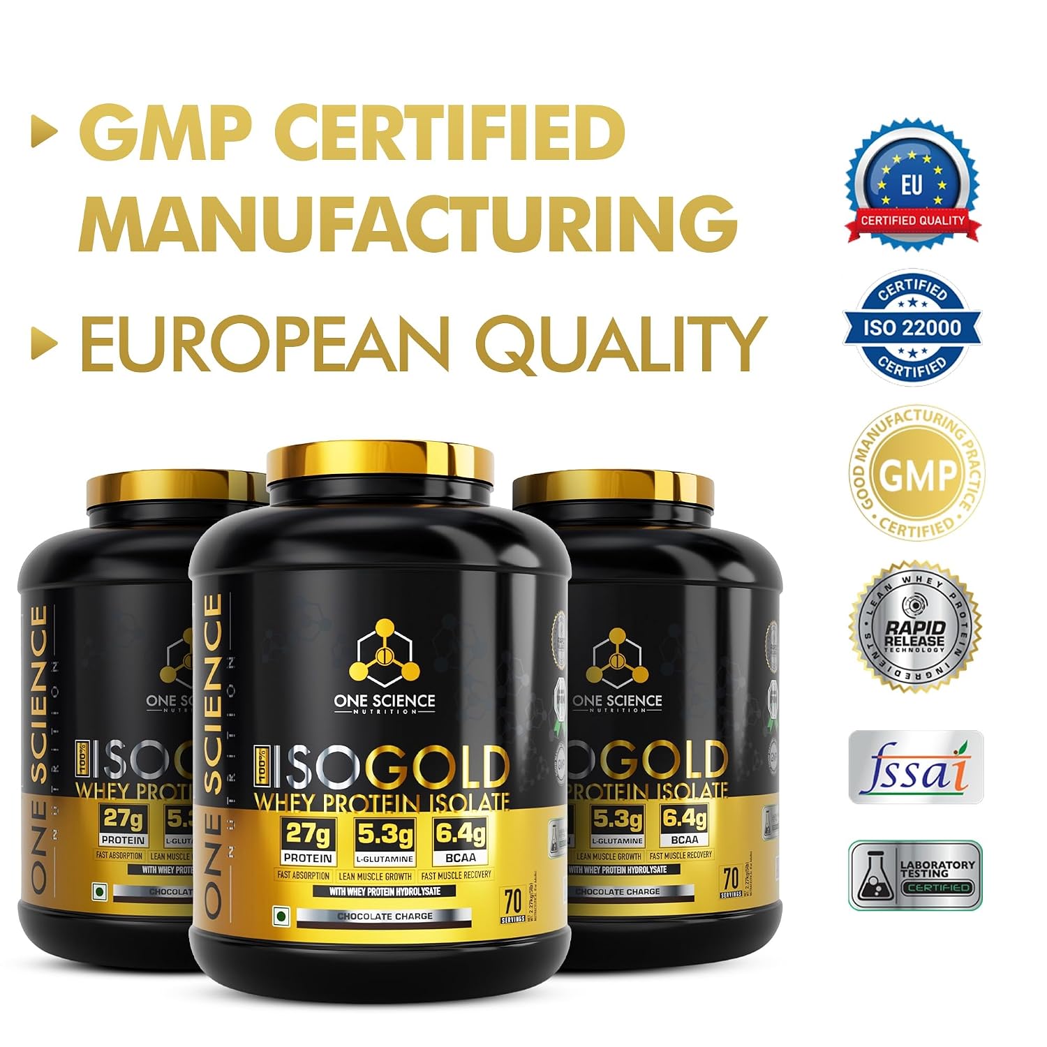 One Science ISO GOLD Whey Protein Isolate - 5lb Neapolitan Ice Cream