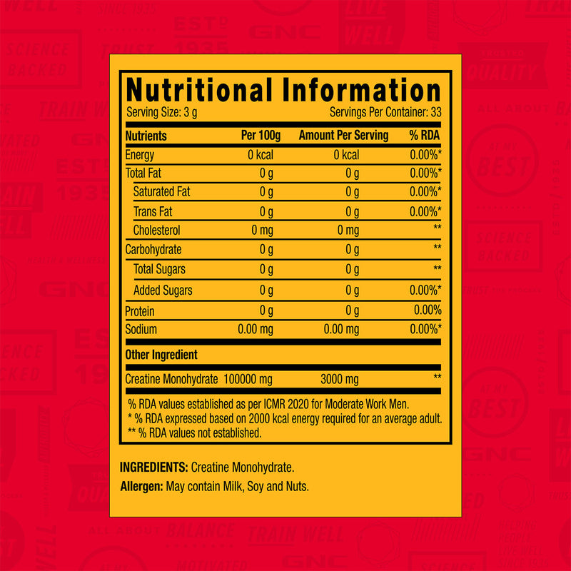 GNC Pro Performance Creatine Monohydrate 100g