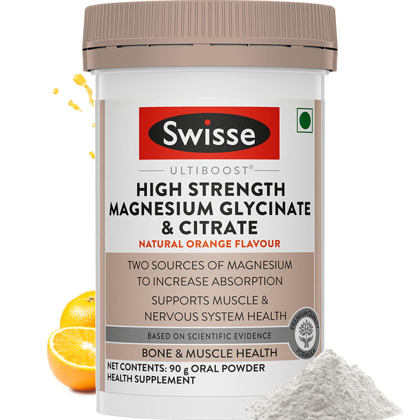 Swisse High Strength Magnesium Glycinate &amp; Citrate Powder 90 Tablets