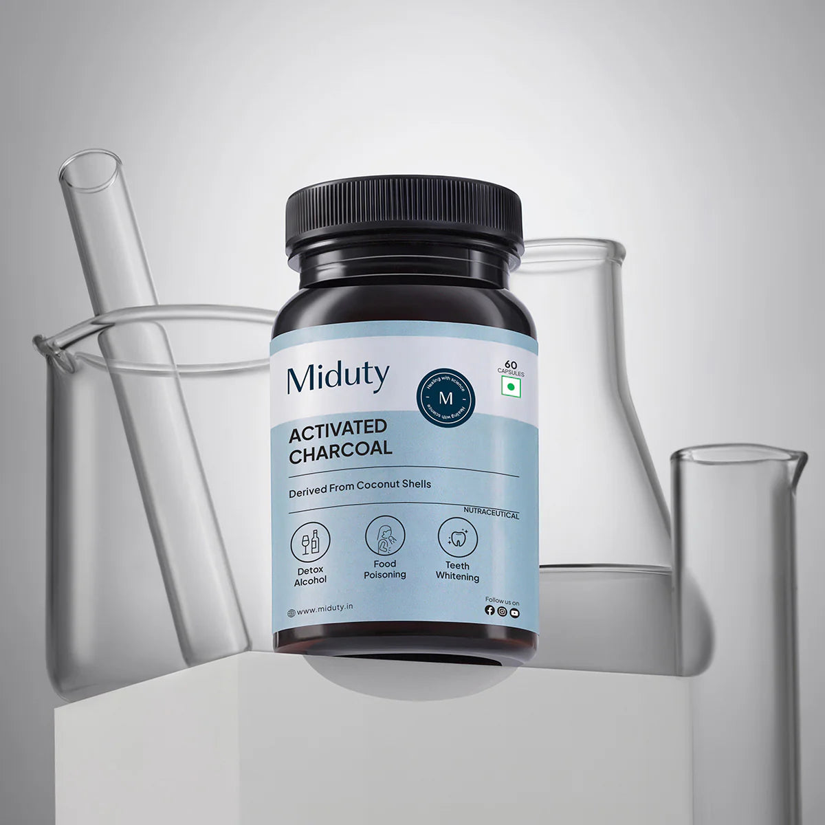 Miduty Activated Coconut Charcoal 60 Capsules