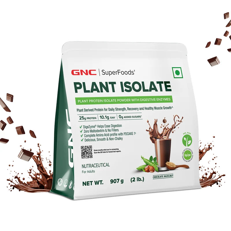 GNC AMP Plant Isolate, 910 g (2 lb), Chocolate Hazelnut - NutraC - Health &amp; Nutrition Store 