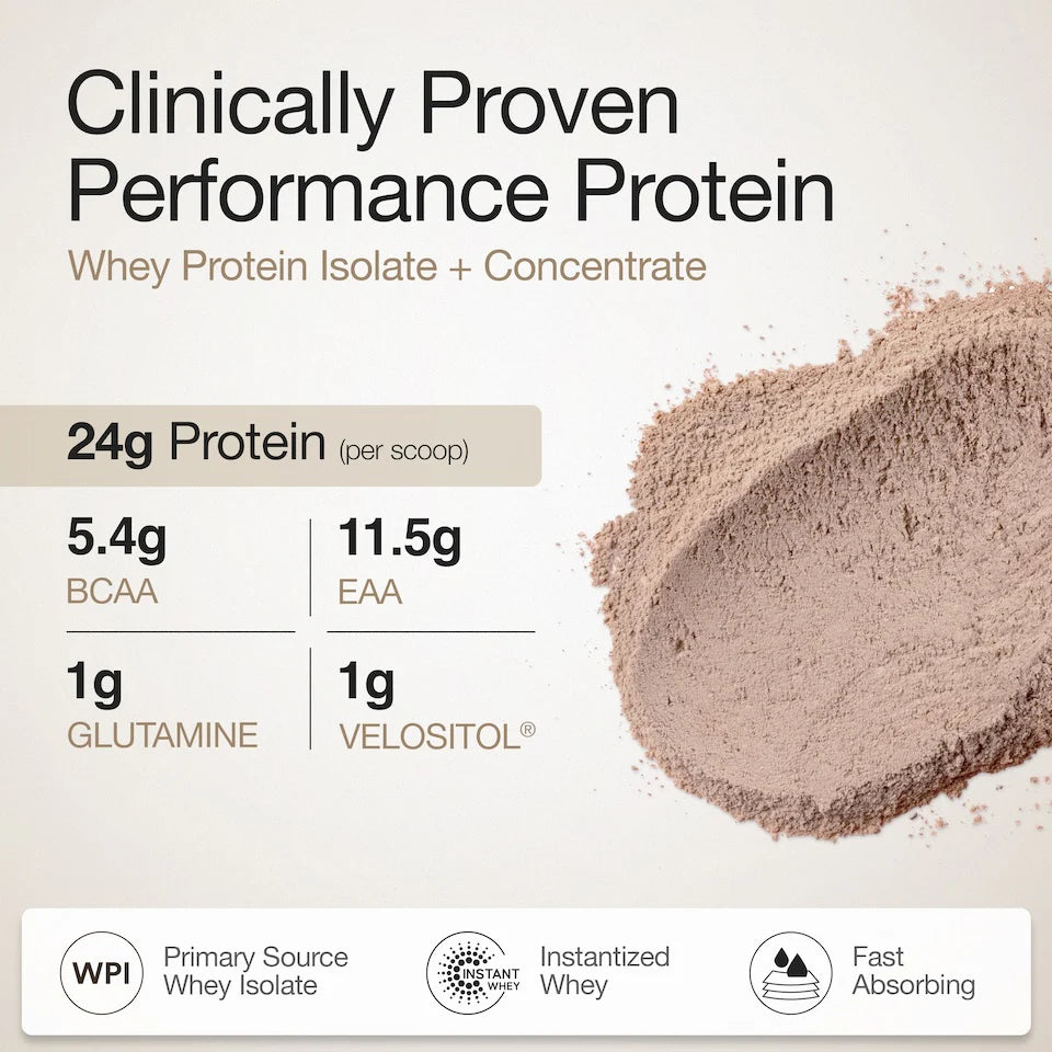 Whey Protein Isolate + Concentrate 24g | 1kg | 4B CFU Probiotics | Swiss Chocolate