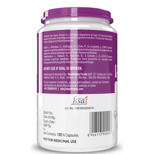 Healthy Hey L-Tyrosine 120 vegetable Capsules