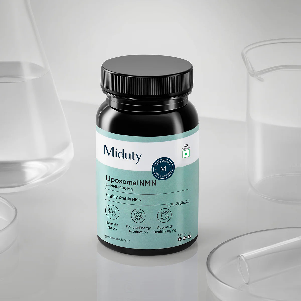 Miduty Liposomal NMN 85% β- NMN | Highly Stable NMN 30 Capsules