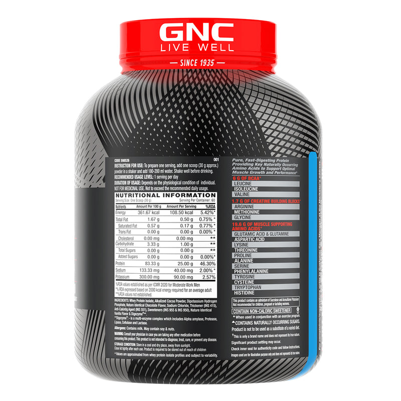 GNC AMP Pure Isolate Powder, Chocolate Frosting, 4.4 lb
