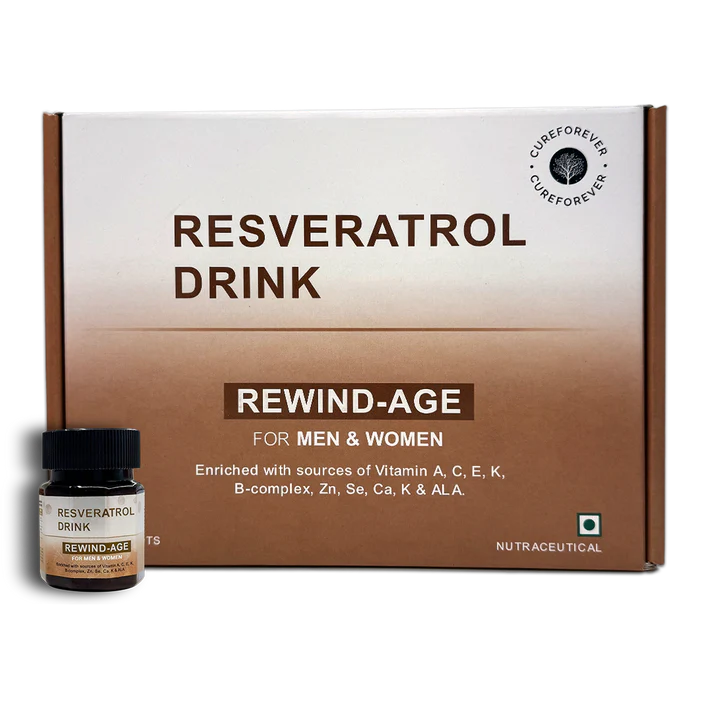 Cureforever Resveratrol Drink for Youthful Skin &amp; Overall Wellness | For Men &amp; Women 20 Bottles 30ml