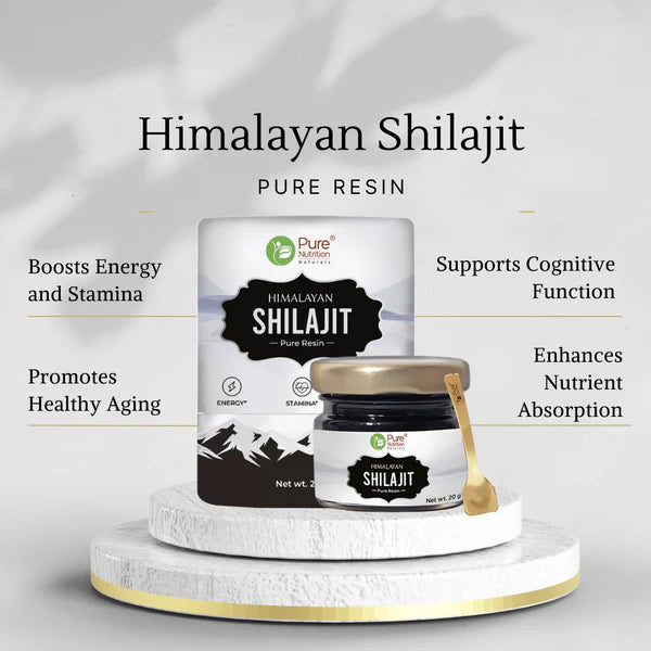 Pure Nutrition Shilajit Pure Resin | Boosts Energy, Stamina &amp; Overall Health | 100% Natural &amp; Pure- 20g
