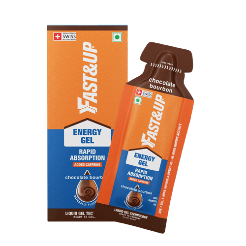 FAST&amp;UP ENERGY GELS - INSTANT ENERGY + CAFFEINE Chocolate Bourbon Pack Of 5