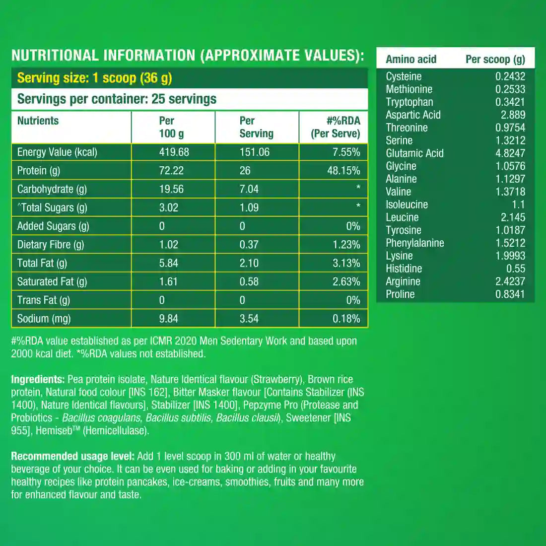 Fast &amp; Up Vegan Plant Protein 1lb