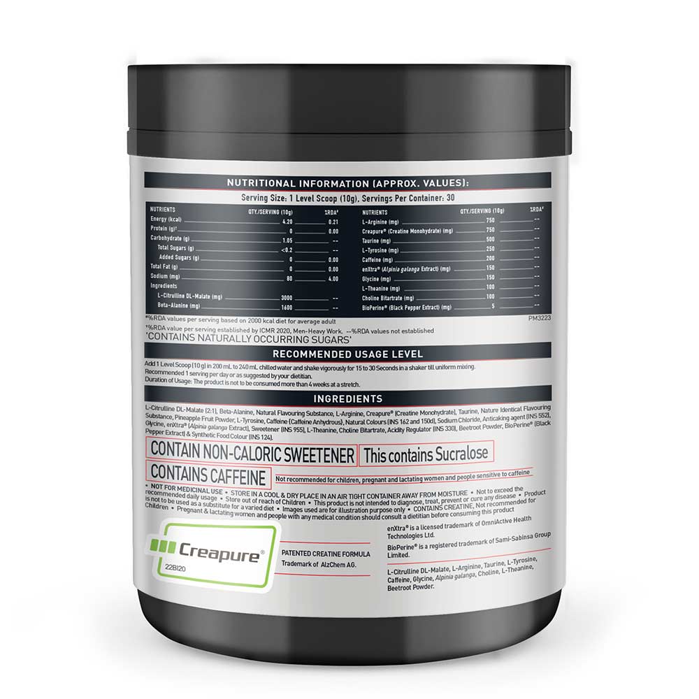MuscleBlaze Pre Workout WrathX, 300 g (0.66 lb), Fruit Fury