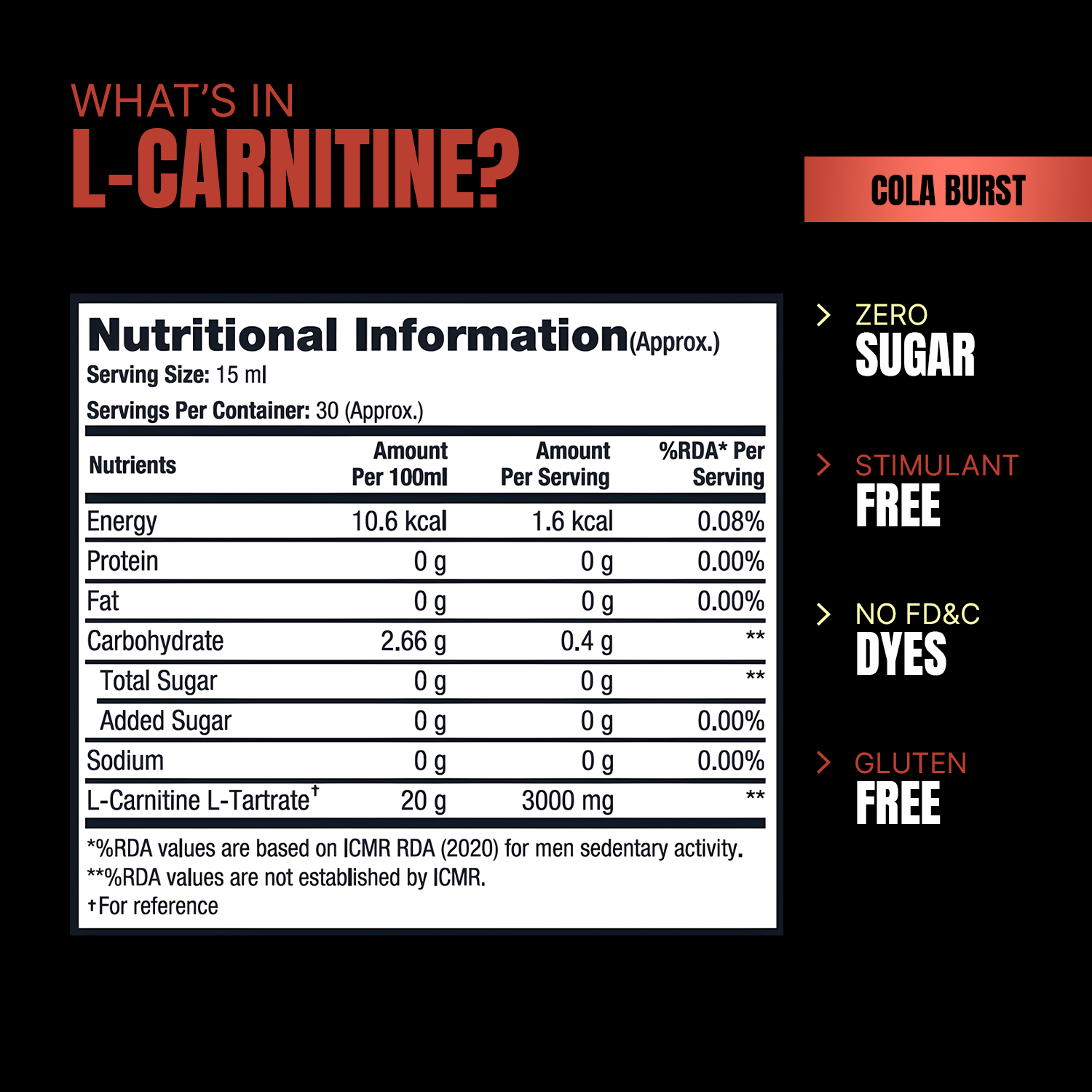 Prosupps L-Carnitine 3000 Liquid Shots Metabolic Energizer - Cola Burst, 450 ml