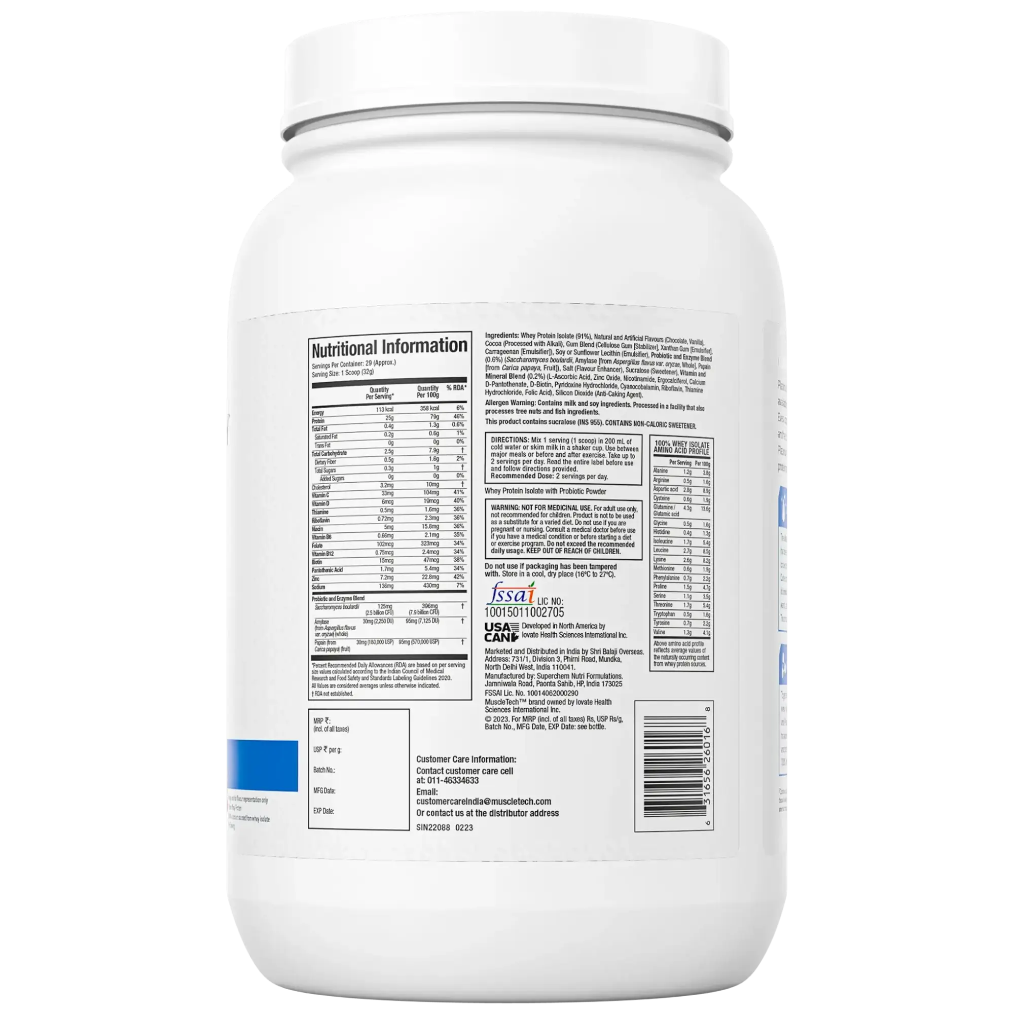 Muscletech™ Platinum 100% Whey Isolate Protein, Lifestyle, Weight Management 907G