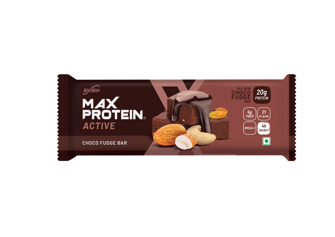RiteBite Max Protein Active Choco Fudge Bars 450g - Pack of 6 (75g x 6) - NutraC - Health &amp; Nutrition Store 