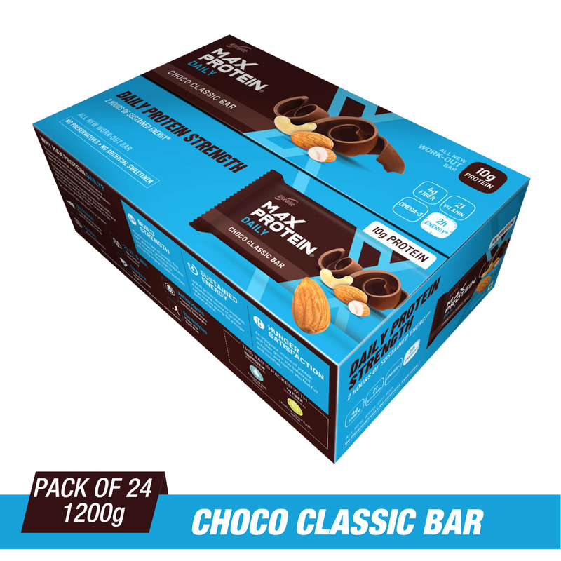 Ritebite Max Protein Daily Choco Classic Bars 1200g - Pack of 24 (50g x 24) - NutraC - Health &amp; Nutrition Store 
