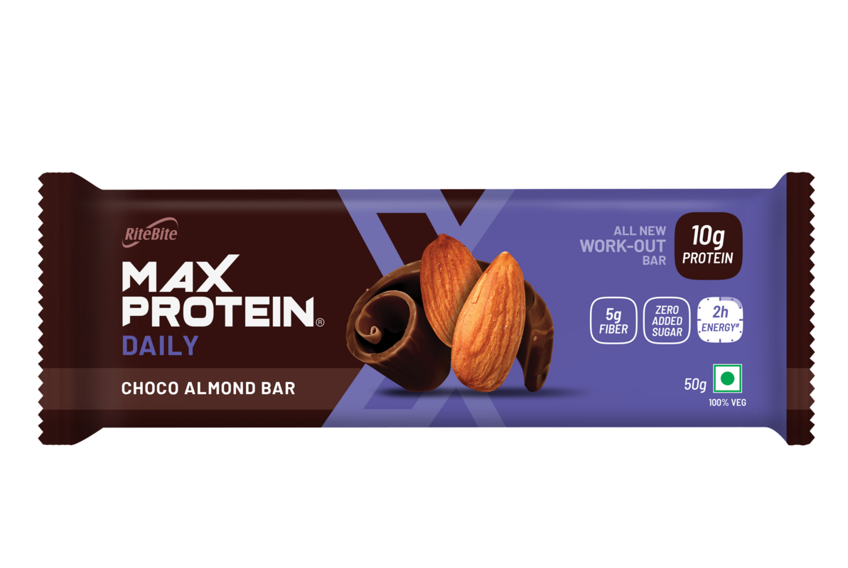 RiteBite Max Protein Ultimate Choco Almond Bars 1200g - Pack of 12 (100g x 12) - NutraC - Health &amp; Nutrition Store 