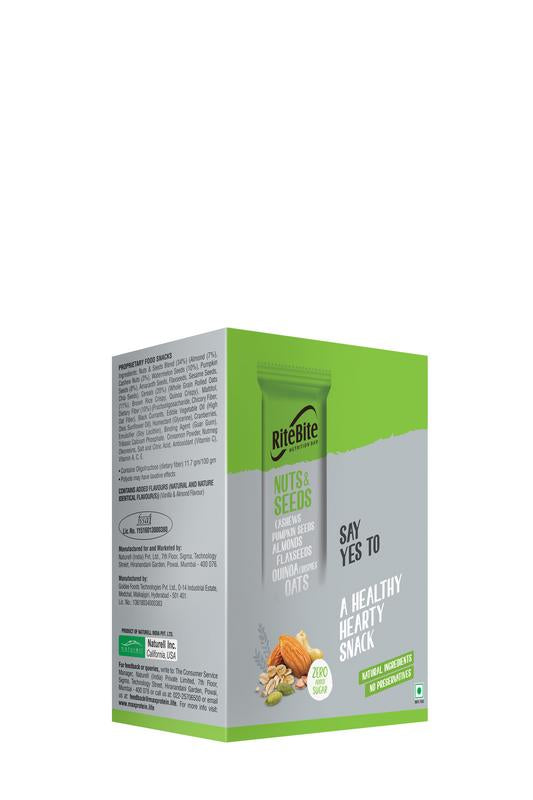 RiteBite Nuts &amp; Seeds Bar 420g - Pack of 12 - NutraC - Health &amp; Nutrition Store 