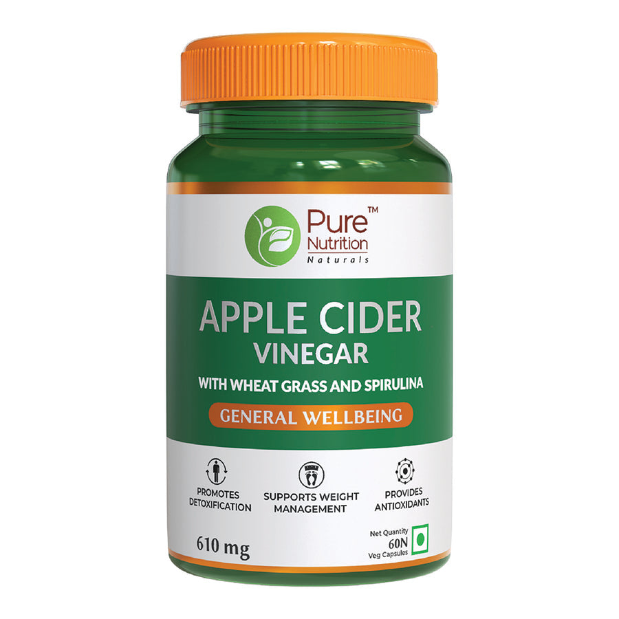 Pure Nutrition Apple Cider Vinegar - 60 Veg Capsules - NutraC - Health &amp; Nutrition Store 