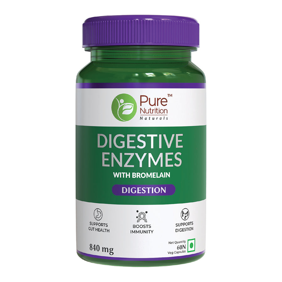Pure Nutrition Digestive Enzymes - 60 Veg Capsules - NutraC - Health &amp; Nutrition Store 
