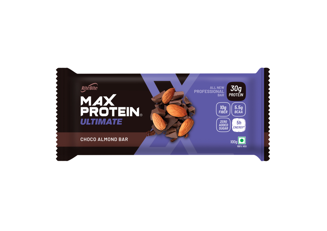 RiteBite Max Protein Ultimate Choco Almond Bars 1200g - Pack of 12 (100g x 12) - NutraC - Health &amp; Nutrition Store 