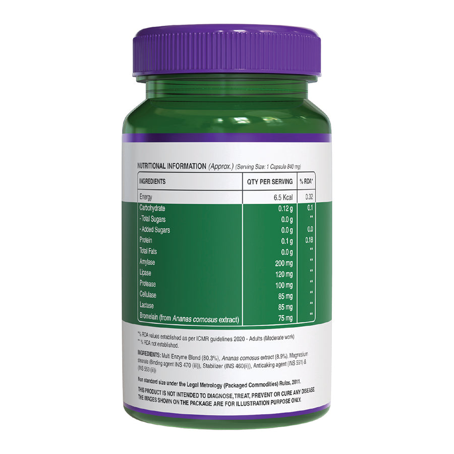 Pure Nutrition Digestive Enzymes - 60 Veg Capsules - NutraC - Health &amp; Nutrition Store 