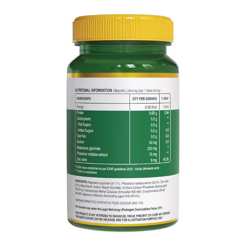 Pure Nutrition Magnesium Glycinate tablets for Bone and Muscle Health - 60 Tabs