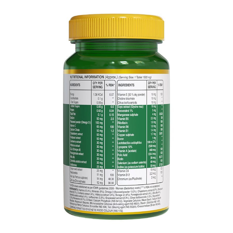 Multivitamin For Women - 60 Veg Tablets Boosts immunity and protects against bone loss - NutraC - Health &amp; Nutrition Store 