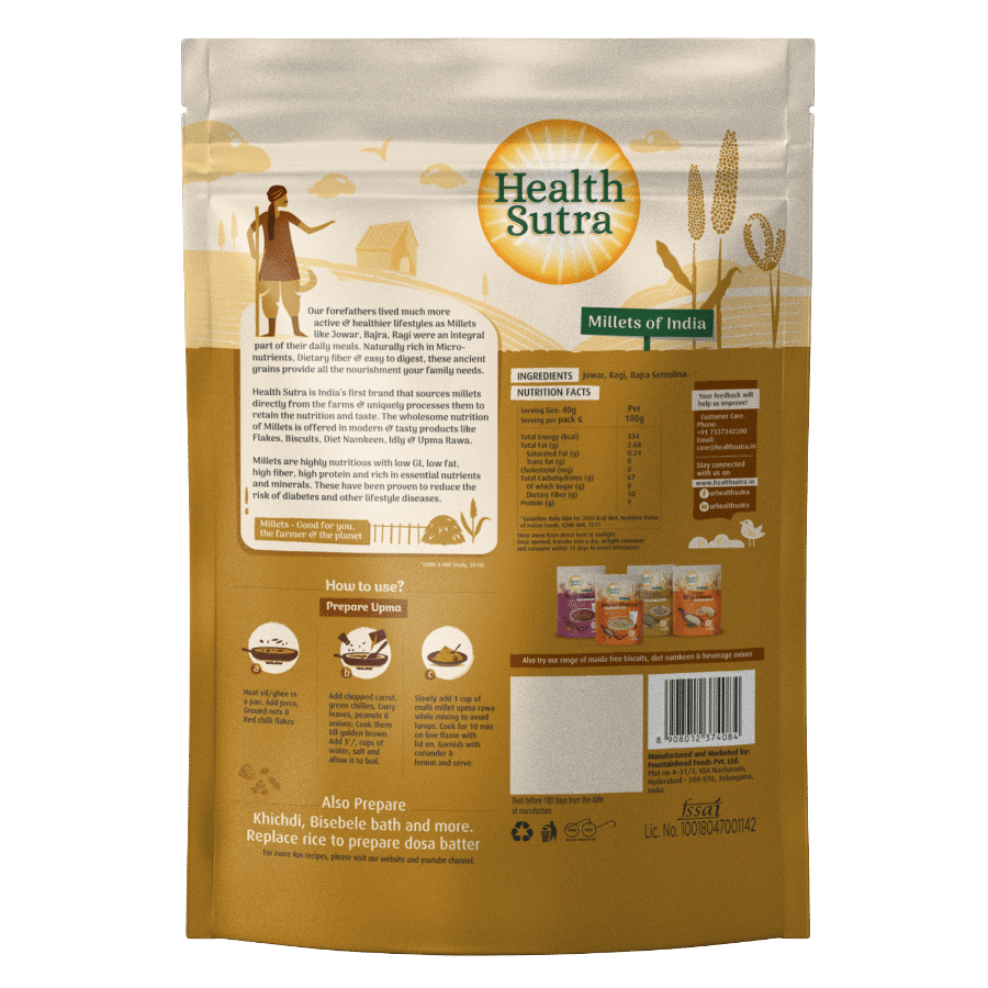 Health Sutra Multi Millet Rawa Upma 500g (pack of 4)