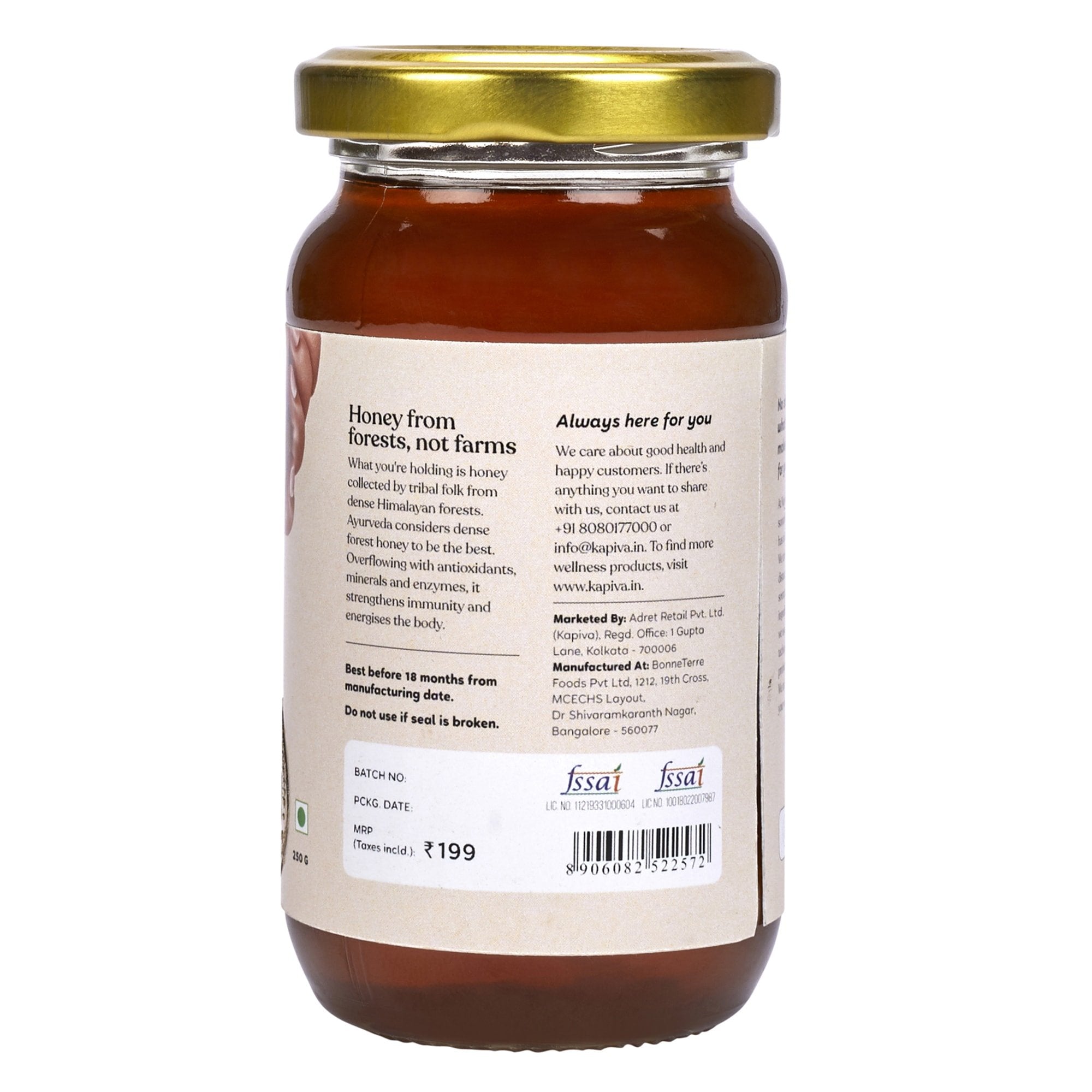 KAPIVA WILD HONEY 250 Grams - NutraC - Health &amp; Nutrition Store 
