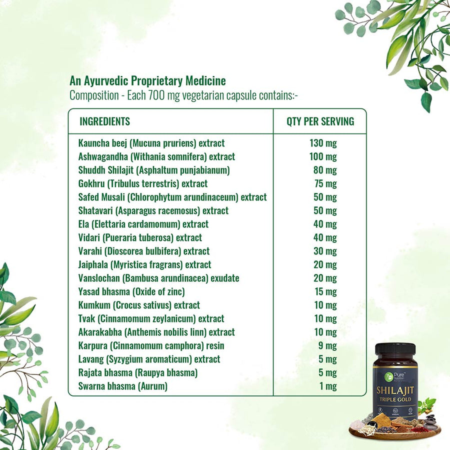 Shilajit Triple Gold - 30 Veg Capsules