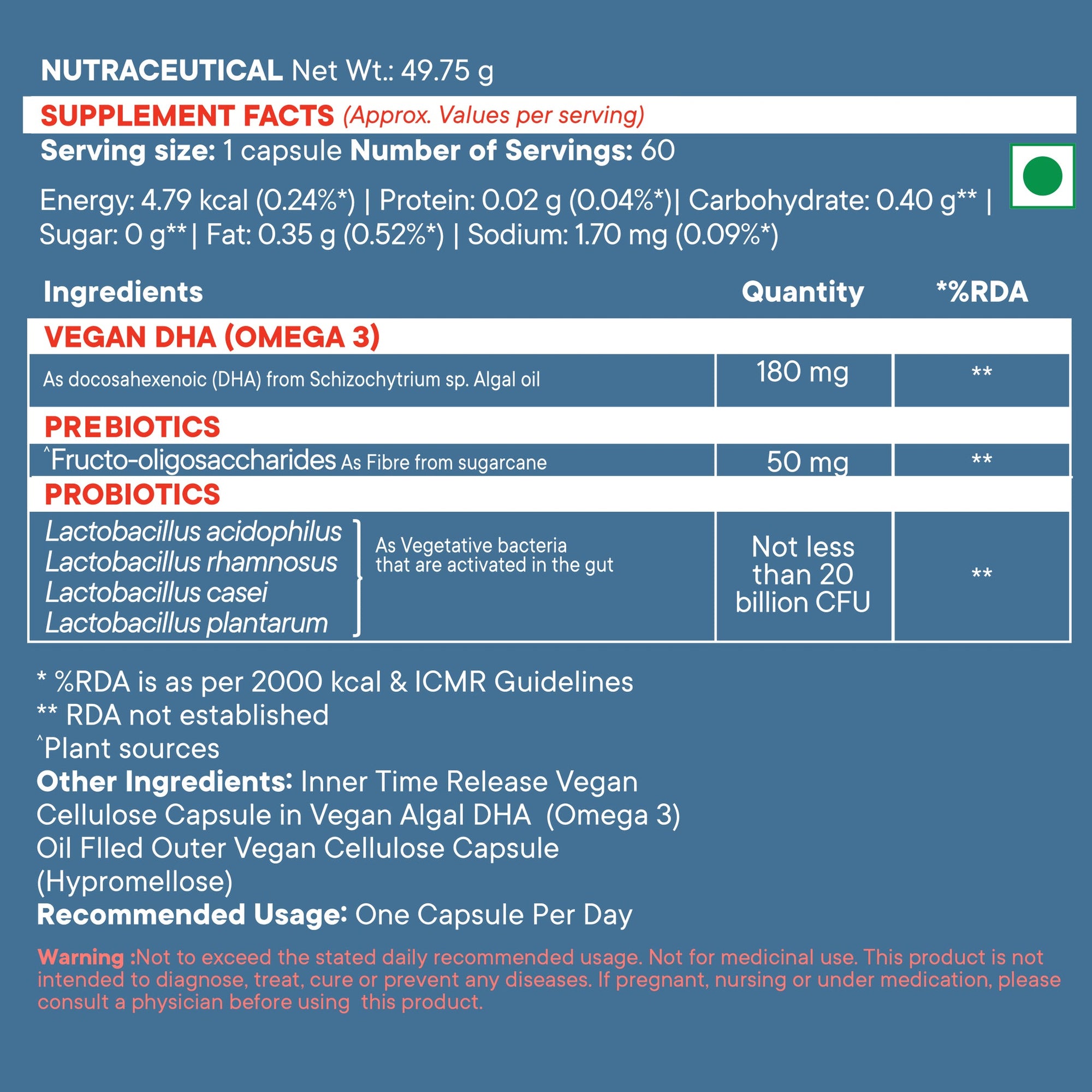 Wellbeing Slow Gut Health 60Capsules