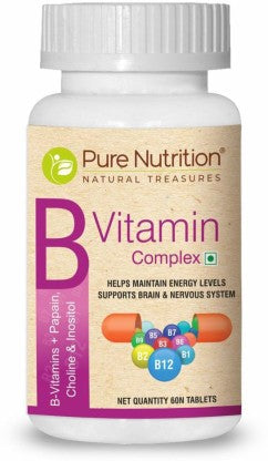 Pure Nutrition Vitamin B Complex (B1,B2,B6,B12) - 60 Tablet  (60 Tablets)