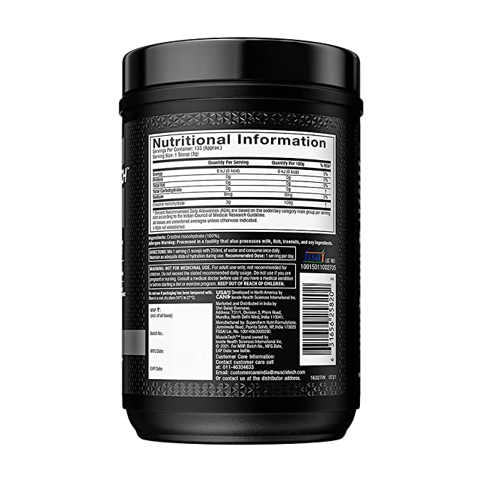 MuscleTech 3g Creatine  Serving Unflavoured 400G