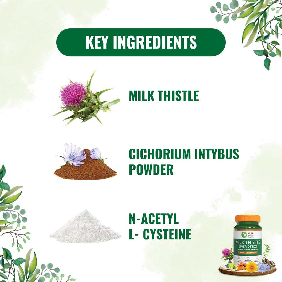 Milk Thistle Liver Detox - 60 Veg Tablets Supports liver functions and promotes natural detoxification - NutraC - Health &amp; Nutrition Store 