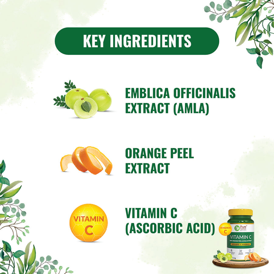 Pure Nutrition Vitamin C - 60 Veg Tablets