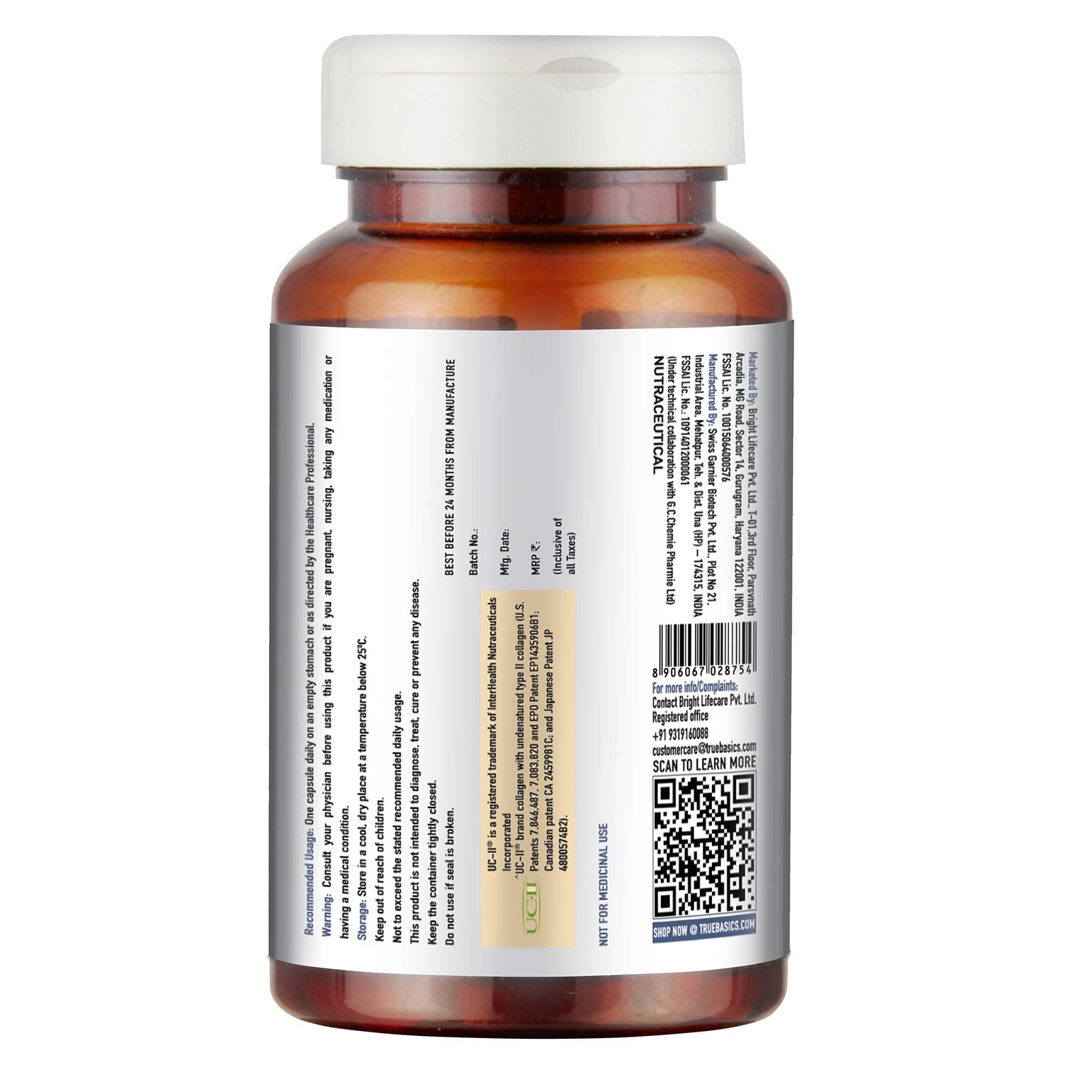 TrueBasics UC-II Collagen, 30 capsules