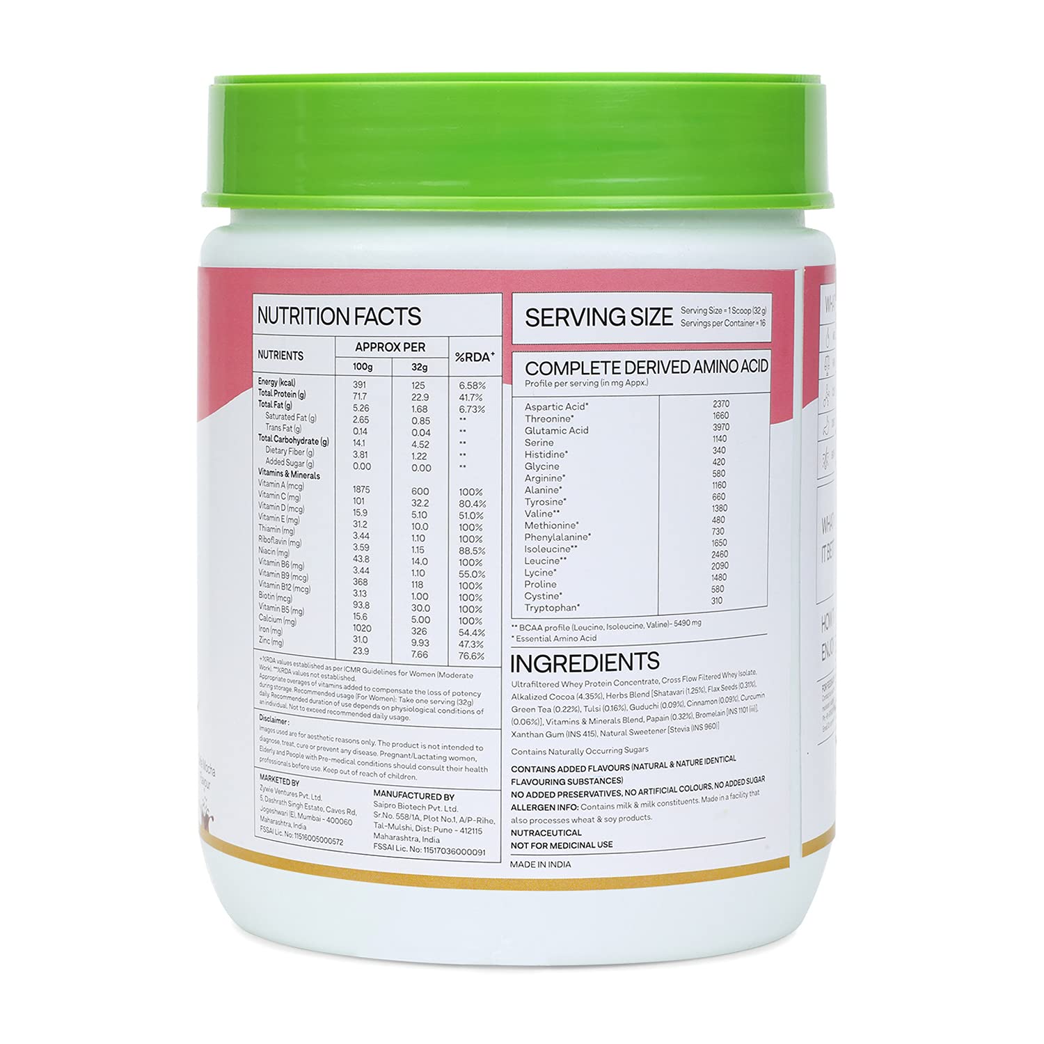 OZiva Protein &amp; Herbs for Women, 500g Mango - NutraC - Health &amp; Nutrition Store 