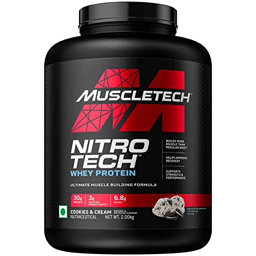 MuscleTech NitroTech Whey Protein With 3g Creatine 1.81 kg Cookies &amp; Cream Flavor