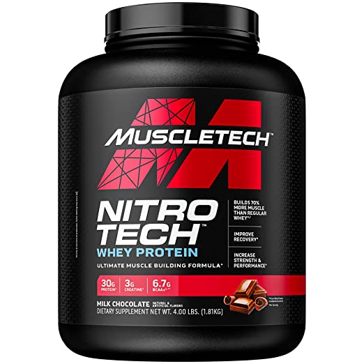 MuscleTech NitroTech Whey Protein With 3g Creatine 1.81 kg Milk Chocolate Flavour