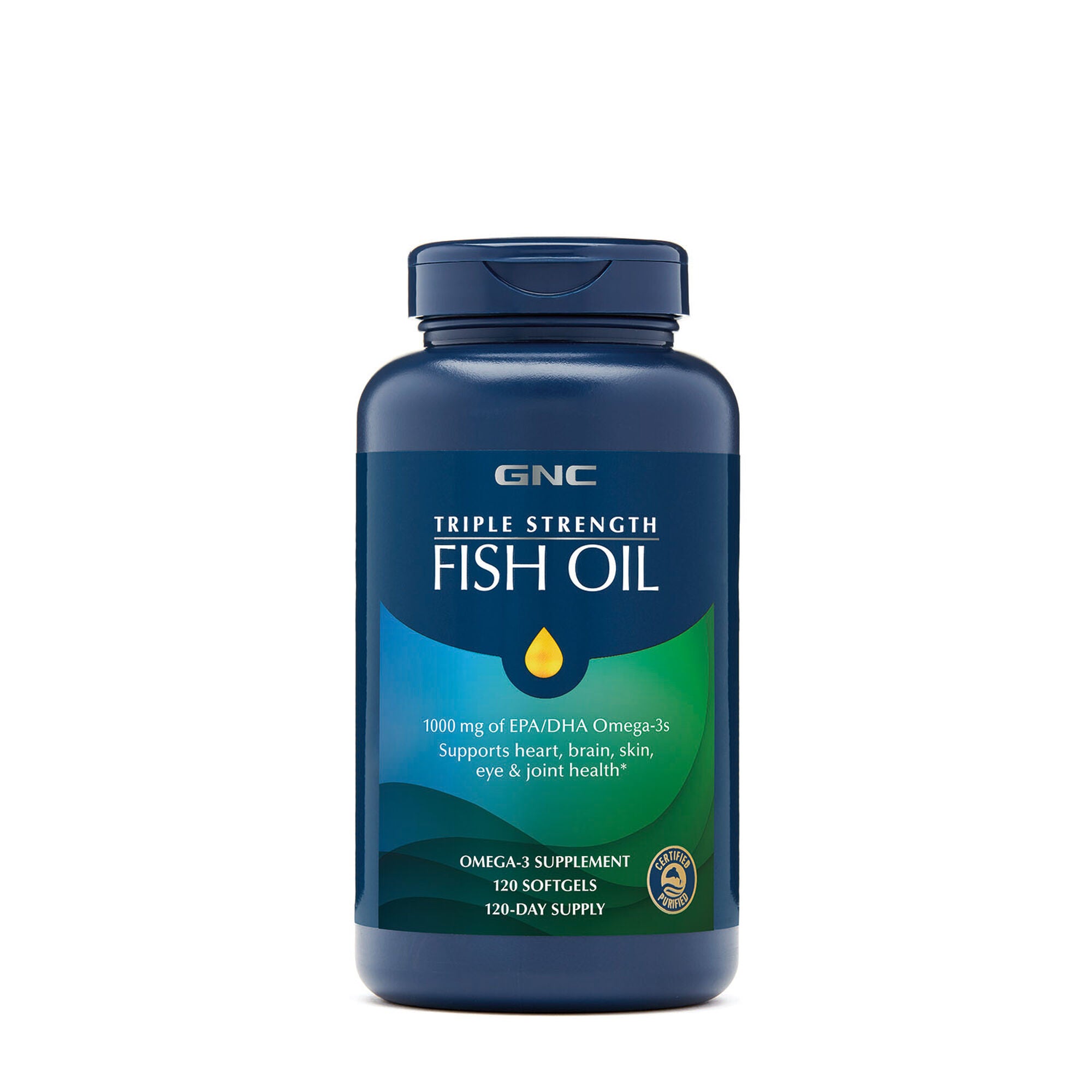 GNC TRIPLE STRENGTH FISH OIL 120 Capsules - NutraC - Health &amp; Nutrition Store 