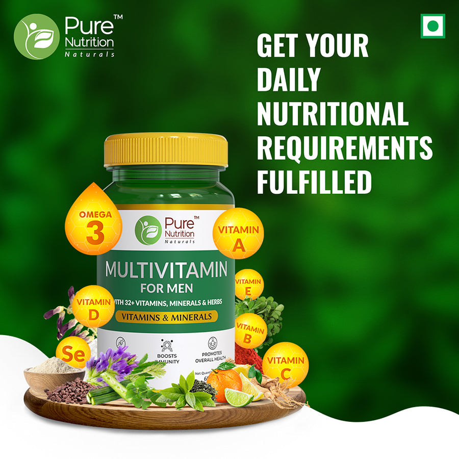 Multivitamin For Men - 60 Veg Tablets Enhances strength, energy, and immunity - NutraC - Health &amp; Nutrition Store 